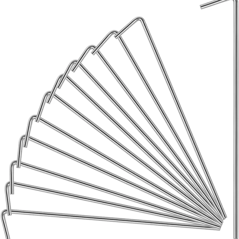 17 Pack Tent Stakes, Stakes for Outdoor Decorations, Tent Stakes Heavy Duty, Metal Stakes, Tent Garden Stakes for Gardening & Canopies, Outdoor Christmas Decorations