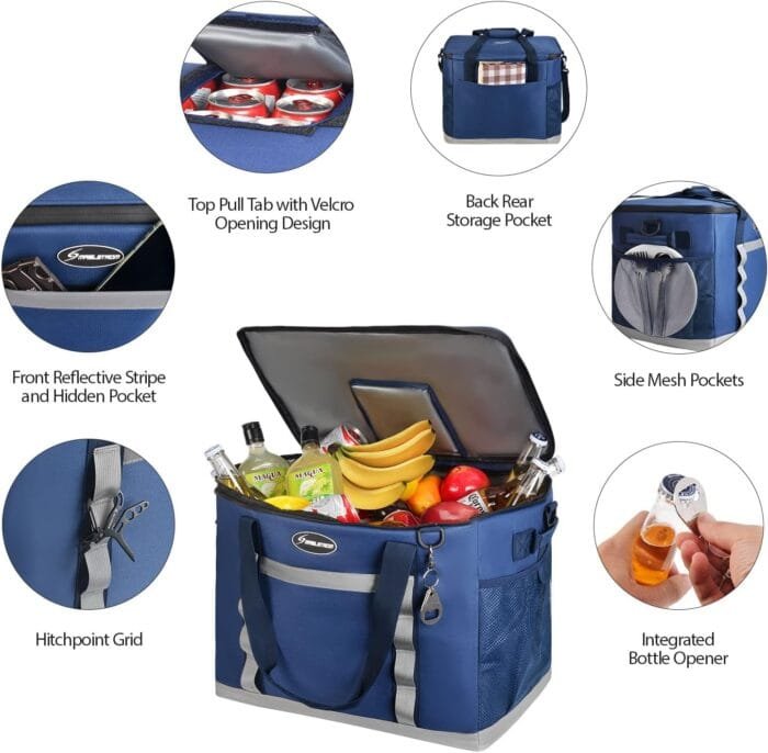 Maelstrom Soft Cooler Bag,Collapsible Soft Sided Cooler,24/30/60/75 Cans Beach Cooler,Ice Chest,Large Leakproof Camping Cooler,Portable Travel Cooler for Grocery Shopping,Camping,Road Trips - Image 2