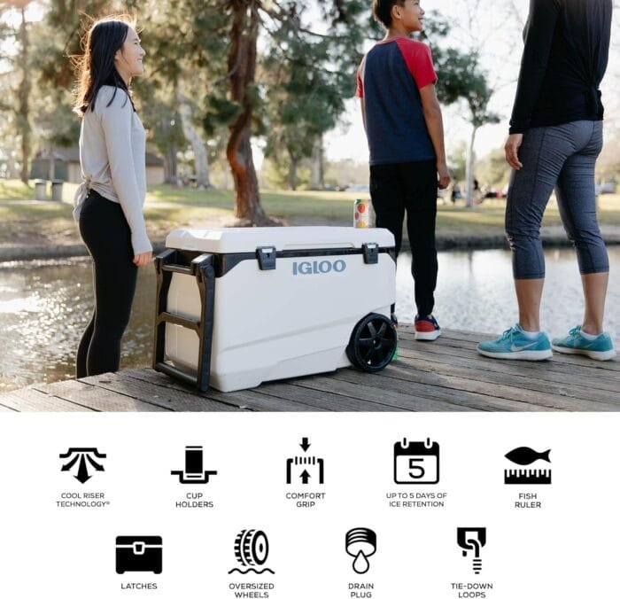 Igloo Marine Ultra Coolers, Insulated Portable Cooler Chest with Heavy Duty Handles, Leak-Proof Outdoor Hard Cooler, 5-day Ice Retention - Image 6