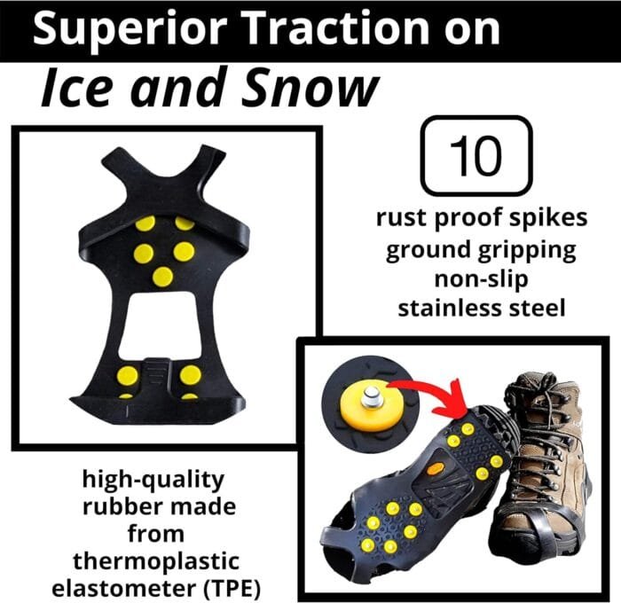 Limm Ice Snow Traction Cleats - Lightweight Crampon Cleats for Walking on Snow & Ice - Anti Slip Grippers Fasten Quickly & Easily Over Footwear - Protable Grips for Shoes and Boots - Image 8