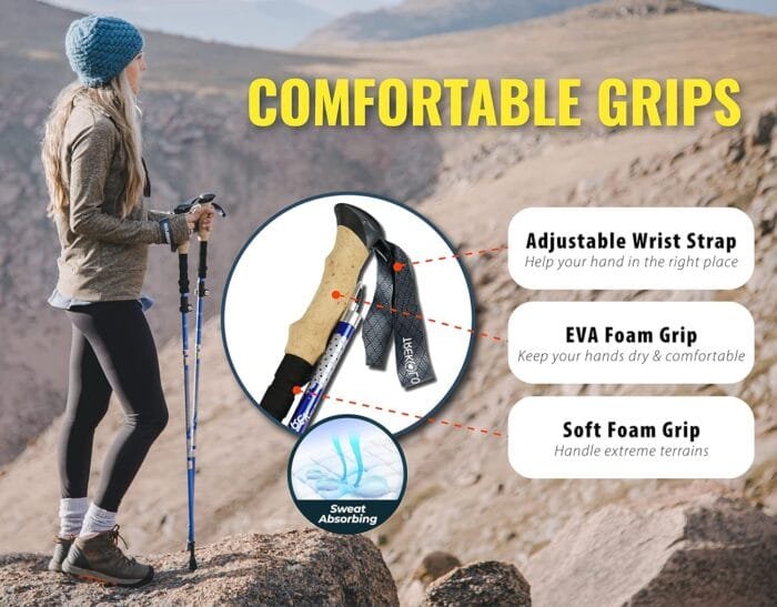 Trekology Trek-Z Collapsible Hiking & Trekking Poles - Balance Support for Seniors, Women, and Men, 2pc Per Set - Image 7