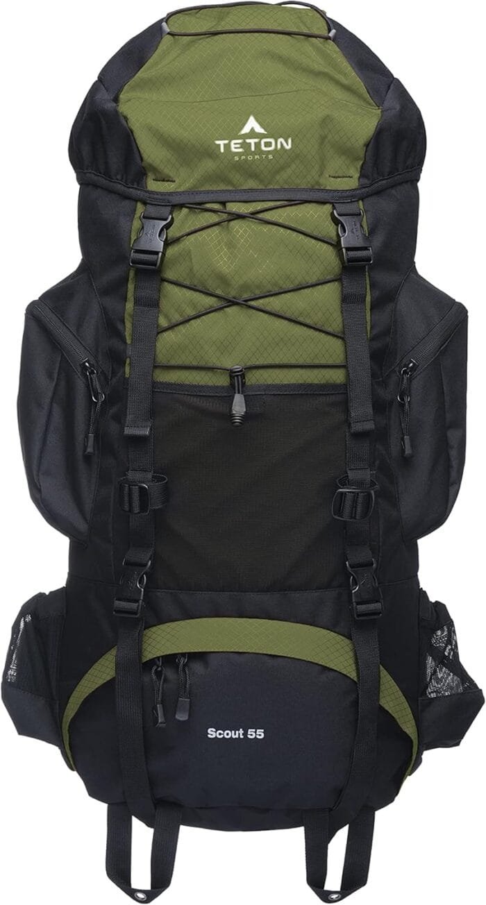 TETON 55L Scout Internal Frame Backpack for Hiking, Camping, Backpacking, Rain Cover Included - Image 2