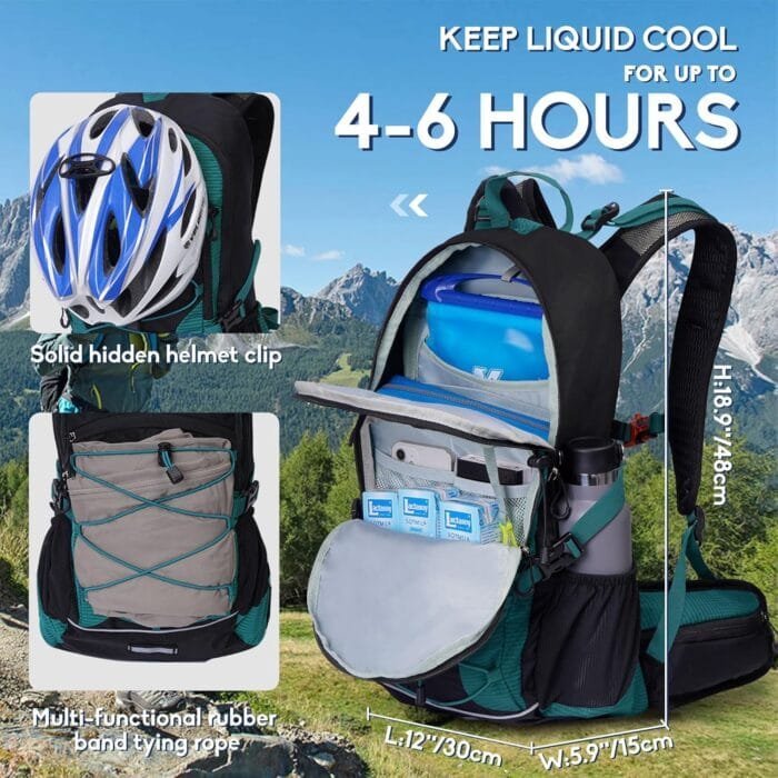 Hydration Backpack 3L Water Bladder, Hiking Water Backpack with Rain Cover, Insulation Hydration Daypack Rucksack for Cycling - Image 3