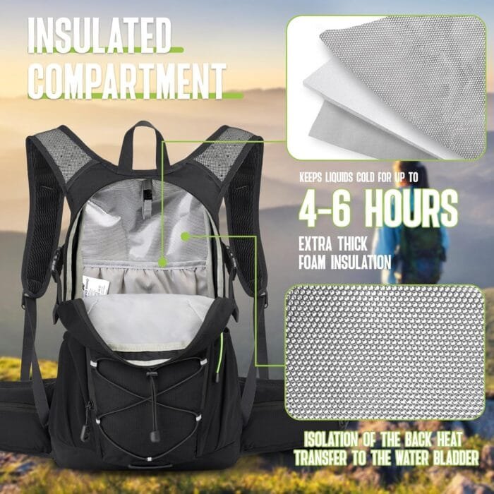 N NEVO RHINO Hydration Backpack, Hydration Pack Hydropack, Water Backpack Insulated Hiking Backpack with 3L Water Bladder for Hiking - Image 2