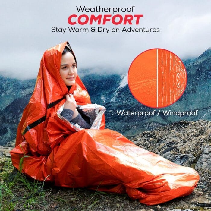 Emergency Sleeping Bag x3, Life Bivy Sack, Emergency Sleeping Bags for Survival Sleeping Bag, Tac Bivvy Bag, Portable Thermal Sleeping Bag, Emergency Blankets for Survival Bag, Sleep Survival Shelter - Image 4