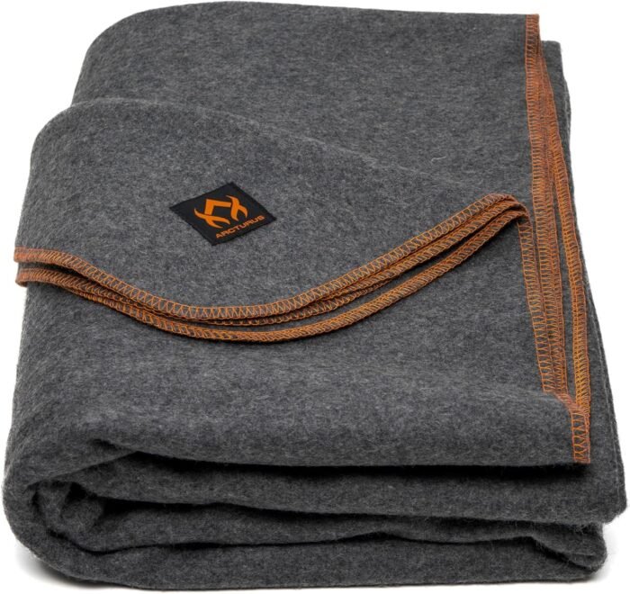 Arcturus Military Wool Blanket - Warm, Thick, Washable - Great for Outdoors, Camping, Stadium Blanket, Picnics, Travel - Car & Bushcraft Survival Kits, Large 64in x 88in 4.5 lb