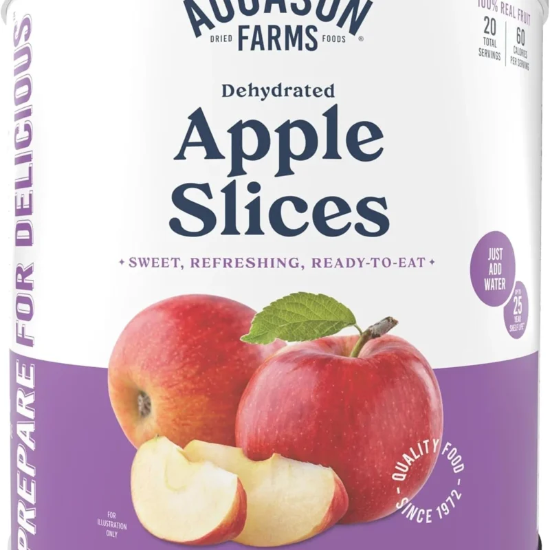 Augason Farms Dehydrated Apple Slices Can, Certified Gluten Free, Emergency Food Supply, Everyday Meals, 20 Servings