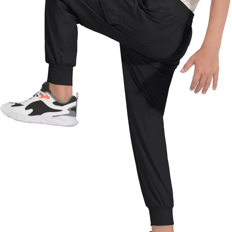 BALEAF Boy's Hiking Pants Quick Dry Youth Cargo Joggers Lightweight Elastic Waist Pants Casual Athletic Running Outdoor
