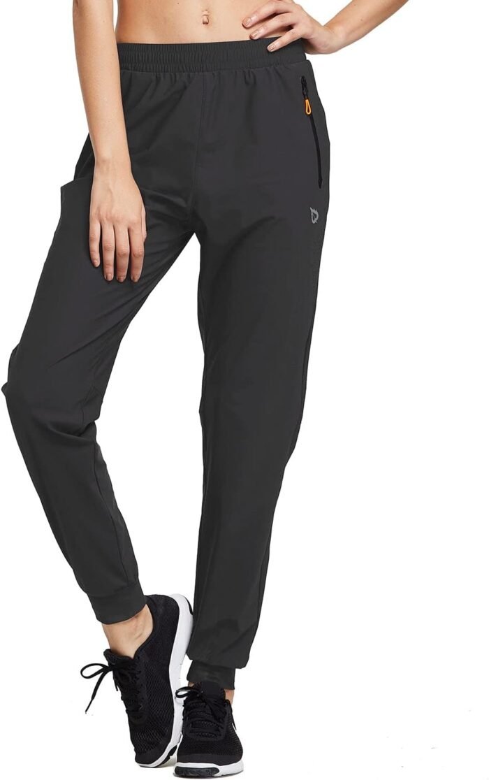 BALEAF Women's Joggers Pants Athletic Running Jogging Pants Hiking Quick Dry Zipper Pockets