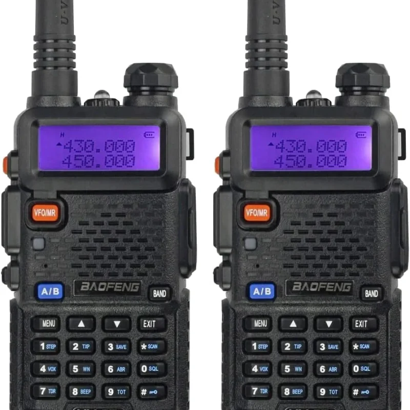 BAOFENG UV-5R Two Way Radio Handheld Ham Radio Dual Band Walkie Talkie(2PACK, Black)