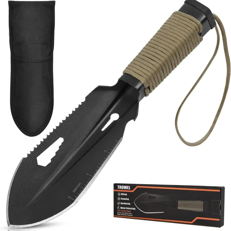 Backpacking Trowel Camping Shovel Hiking Trowel Backpacking Ultralight Shovel Small Potty Multitool for Digging, Metal Detecting, Gardening and Outdoor Survival