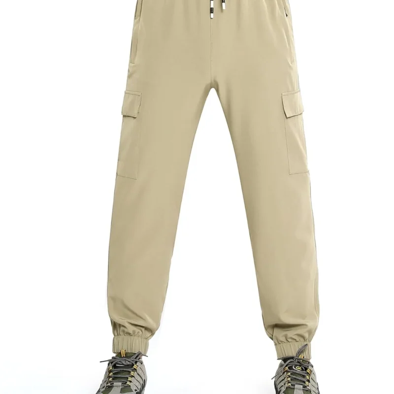 Boys Cargo Joggers Pants Outdoor Youth Quick Dry Hiking Pants Lightweight Athletic Pants with Zipper Pockets