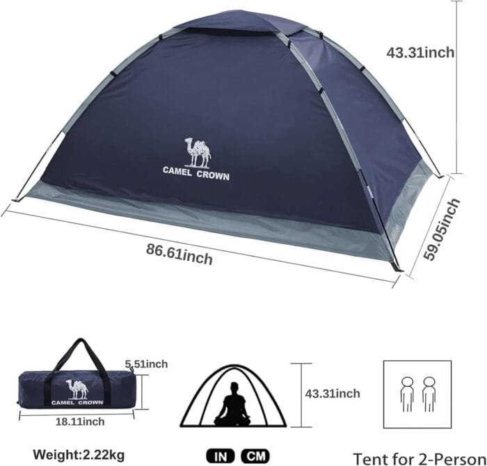 CAMEL CROWN Tents for Camping 2/3/4/5 Person Camping Dome Tent, Waterproof,Spacious, Lightweight Portable Backpacking Tent for Outdoor Camping/Hiking - Image 2