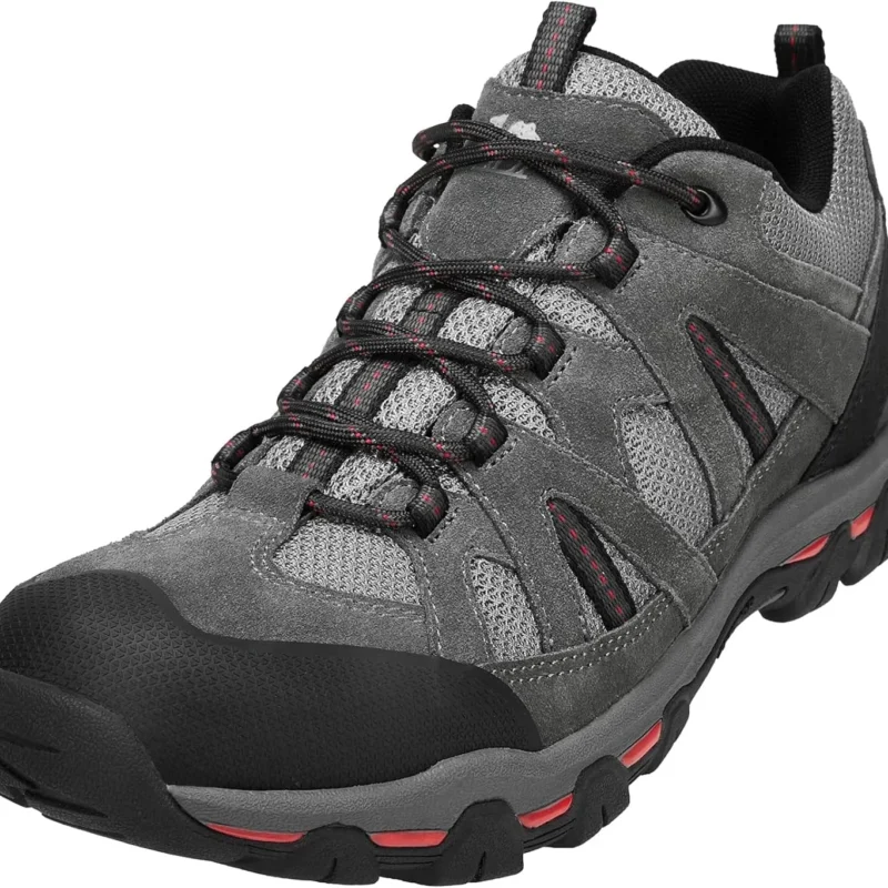CAMELSPORTS Men’s Hiking Shoes Breathable Lightweight Walking Shoes Leather Low Top Outdoor Trekking and Trail Shoes Size 7 to 12