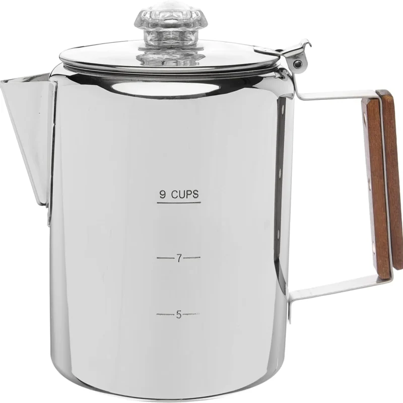 COLETTI Bozeman Percolator Coffee Pot — NO Aluminum or Plastic [9 cup]