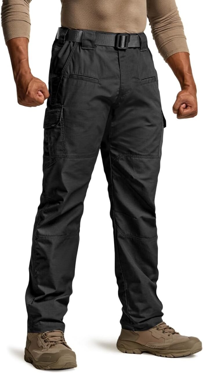 CQR Men's Tactical Pants, Water Resistant Ripstop Cargo Pants, Lightweight EDC Work Hiking Pants, Outdoor Apparel