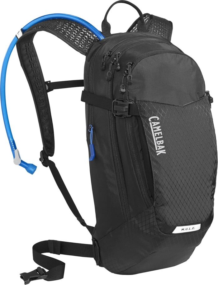 CamelBak M.U.L.E. 12 Mountain Biking Hydration Backpack - Easy Refilling Hydration Backpack - Magnetic Tube Trap 100oz