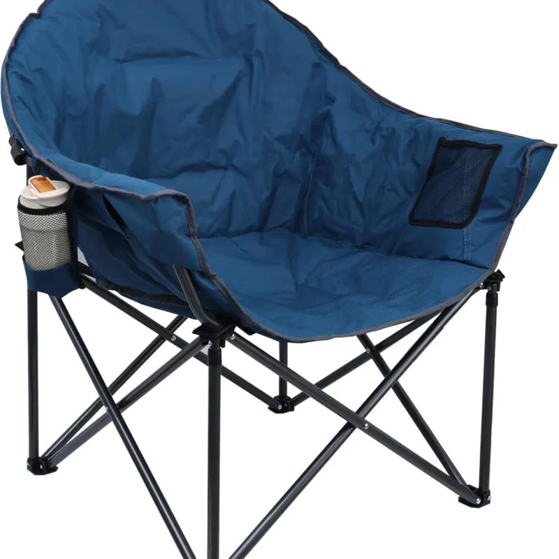 Camping Chairs for Adults, Oversized Lawn Chairs, Moon Lence Folding Heavy Duty Camp Chair with Carry Bag, Support to 450LBS