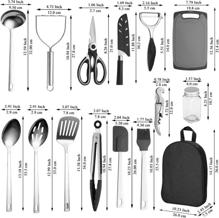 Camping Essentials Accessories Camping Gear Must Haves, Cooking Utensils Set Rv Camping Kitchen Backpacking Supplies Camper Gadgets Outdoor Hiking Travel Picnic Gifts - Image 2