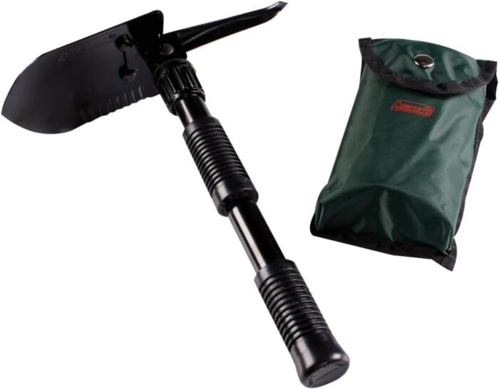 Coleman Backpacking Folding Shovel & Pick, Steel Folding Spade with Serrated Edge & Carry Case, Great for Camping, Fire Pits, Emergencies, Backyard, & More