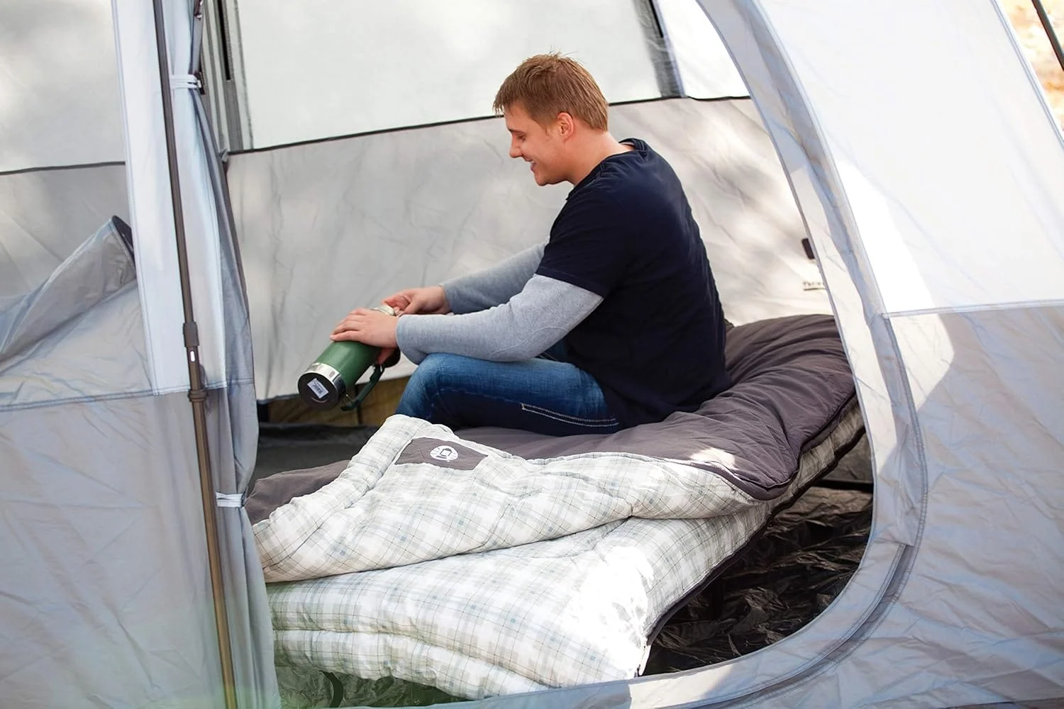 Coleman Heritage Big & Tall Cold-Weather Sleeping Bag, 10°F Camping Sleeping Bag for Adults, Comfortable & Warm Flannel Sleeping Bag for Camping and Outdoor Use, Fits Adults up to 6ft 7in Tall - Image 2