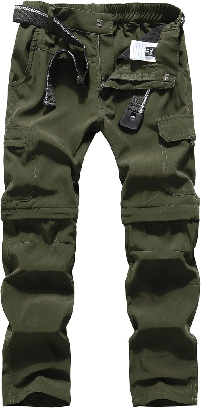 DAFENGEA Kids Hiking Cargo Pants Casual Outdoor Quick Dry Hiking Mountaineering Convertible Trousers