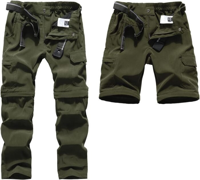 DAFENGEA Kids Hiking Cargo Pants Casual Outdoor Quick Dry Hiking Mountaineering Convertible Trousers - Image 2