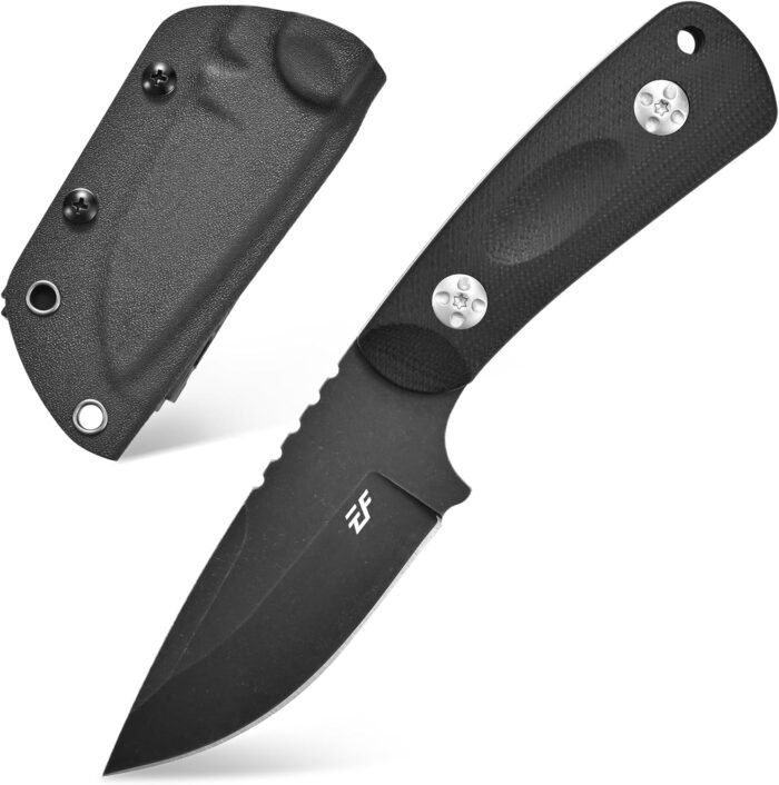 Eafengrow EF121 EDC Fixed Blade Knife D2 Blade Steel G10 Handle with Kydex Sheaths for Outdoor Activities Camping