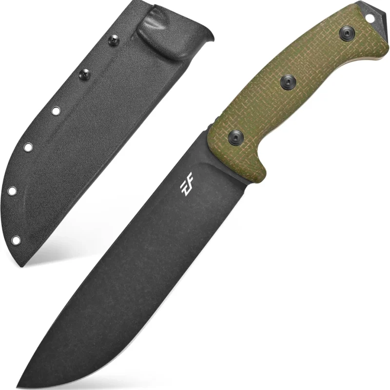 Eafengrow EF148 Fixed Blade Knife AUS-10 Steel Blade Micarta Handle Full Tang EDC Straight Knife for Hunting Camping Bushcraft