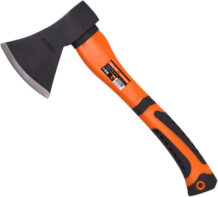 Edward Tools Wood Axe - Heavy Duty Small Camp Hatchet with Sheath - for Splitting Wood, Kindling - Forged Steel Blade with No Slip Handle - Throwing Hatchet and Axe