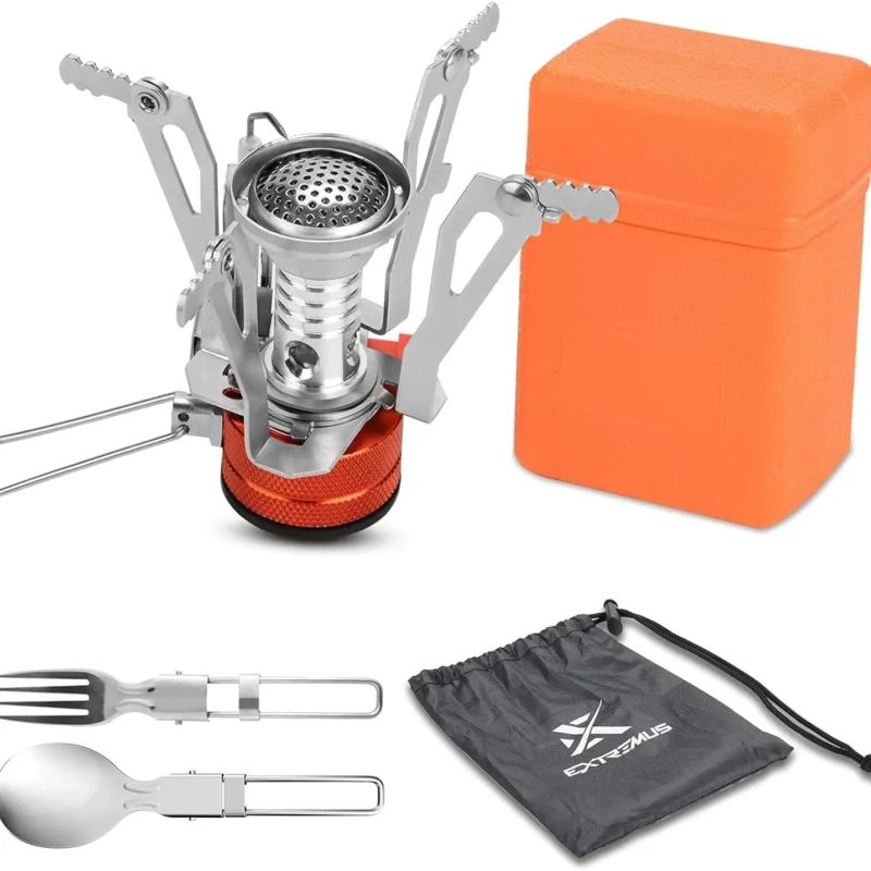 Extremus Portable Camping Stove, Backpacking Stove, Hiking Stove, Pocket Stove, Mini Camp Stove, Compact Wind Resistant Camping Stove for Backpacking, Hiking, Camping, and Tailgating, Ultralight