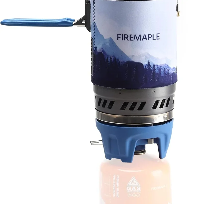 Fire Maple Polaris Pressure Regulator Cooking System | Portable Camping Backpacking Gas Stove with Piezo Ignition POT Support & Stand | Compact Gas Stove Burner for Hiking Bushcraft Trekking (Blue)