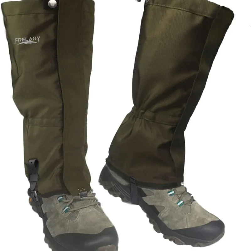 Frelaxy Leg Gaiters Ultra HIGH-Performance Hunting Gaiters, 100% Waterproof Hiking Gaiters with Upgraded Rubber Foot Strap, Adjustable Snow Boot Gaiters