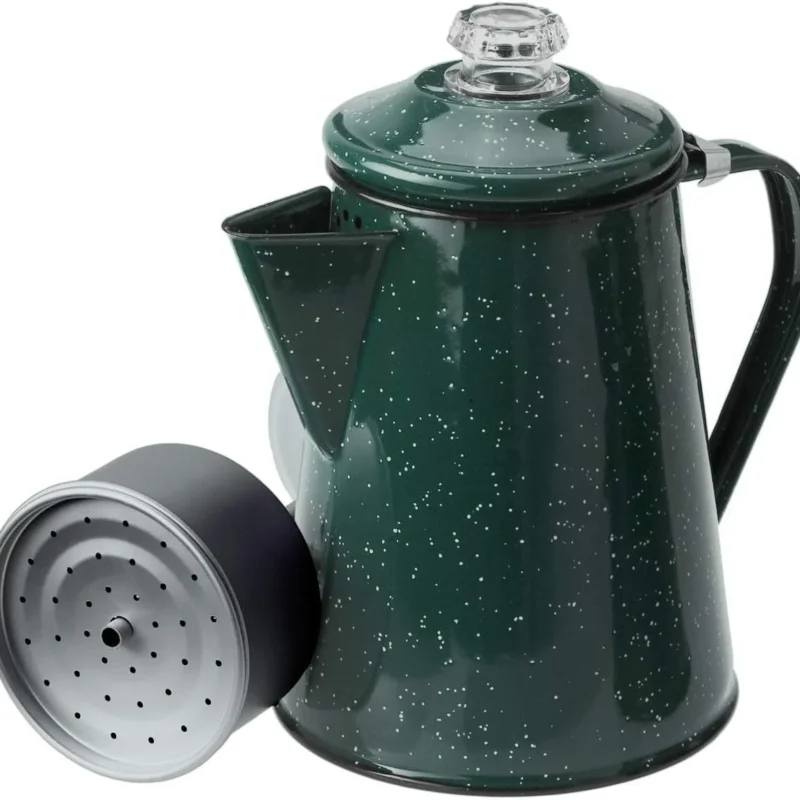 GSI Outdoors Percolator Coffee Pot | Enamelware Campfire Coffee Boiler Kettle for Outdoor Camping Cookware, Cabin, RV, Kitchen, Hunting & Backpacking