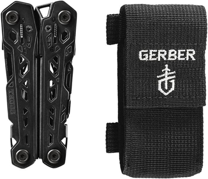 Gerber Gear Truss 17-in-1 EDC Needle Nose Pliers Multi tool - includes Pocket Knife, Screwdriver, and Bottle Opener Accessories - Fishing and Camping Gear - Black with Molle Sheath - Image 2