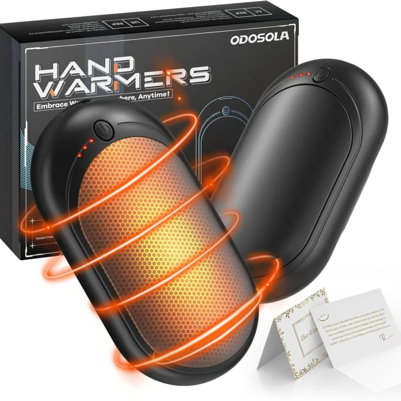 Hand Warmers Rechargeable 2 Pack, 6000mAh 2-in-1 Electric Portable Hot Hand Handwarmers, Max 20Hrs Reusable Pocket Heater for Raynauds, Hunting, Golf, Camping, Football, Gloves, Women Mens
