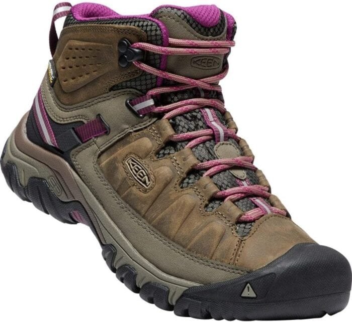 KEEN Women's Targhee 3 Mid Height Waterproof Hiking Boots, Weiss/Boysenberry, 8