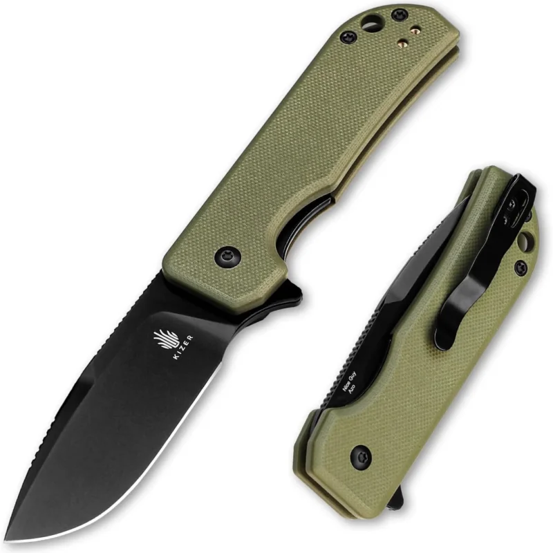 Kizer Nice Guy Pocket Folding Knife, 2.84" Nitro V Blade, Lightweight Sharp Camping and Hiking Knife, G10 Handle, Liner Lock Flipper Knife V3011A1