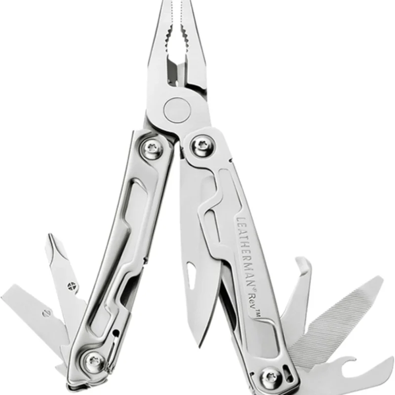LEATHERMAN, Rev Pocket Size Multitool with Package Opener and Screwdrivers, Stainless Steel