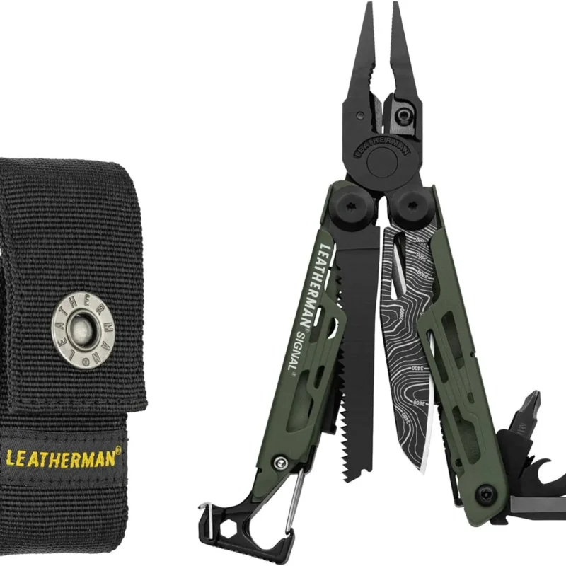 LEATHERMAN, Signal, 19-in-1 Multi-tool for Outdoors, Camping, Hiking, Fishing, Survival, Durable & Lightweight EDC, Made in the USA, Topographical Print