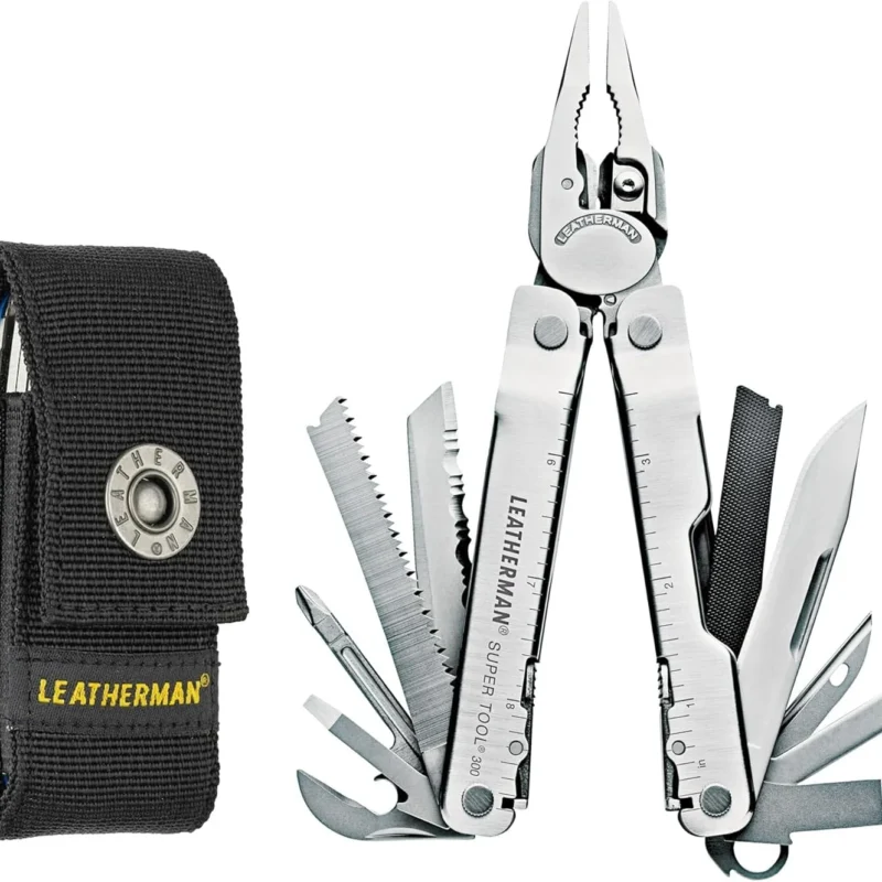 LEATHERMAN, Super Tool 300 Multitool with Premium Replaceable Wire Cutters and Saw, Stainless Steel with Nylon Sheath