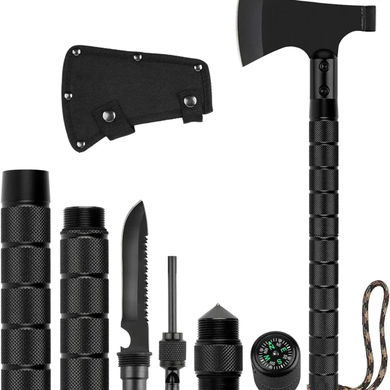 LIANTRAL Camping Axe, Folding Survival Hatchet Axe Tactical Camp Axe for Outdoor Adventure