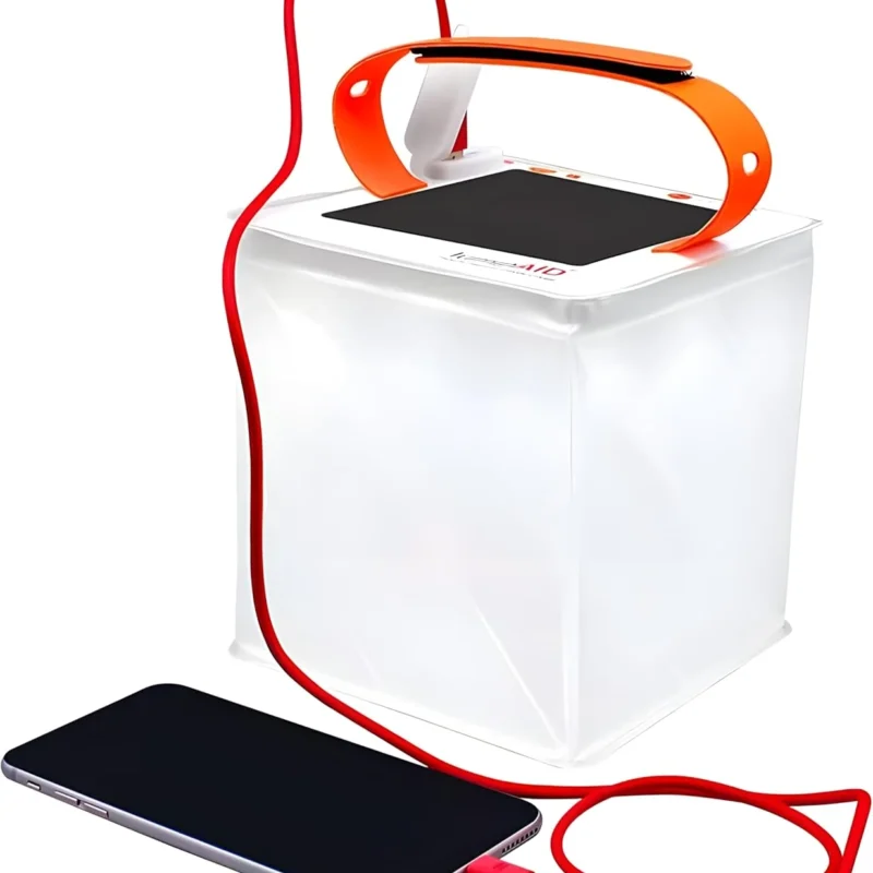 LuminAID 2-in-1 Solar Camping Lantern and Phone Charger - Inflatable LED Lamp for Camping, Hiking and Travel - Emergency Light for Power Outages, Hurricane, Survival Kits - As Seen on Shark Tank