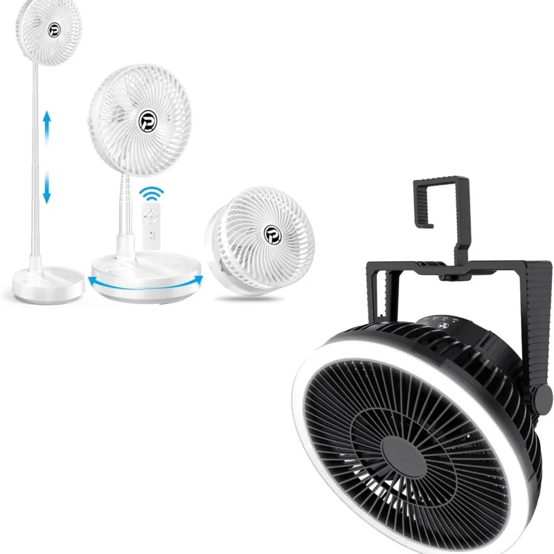 MORECORE 10000mAh Camping Fan with Lantern & Foldable Oscillating Fan