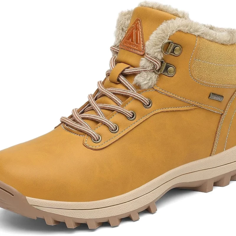 Mishansha Mens Womens Winter Hiking Boots Waterproof Non Slip Warm Lined Snow Boots for Outdoor Trekking