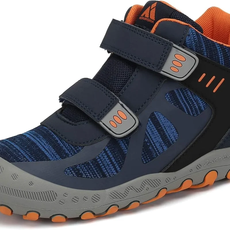 Mishansha Unisex-Child Outdoor Ankle Hiking Boots Boys Girls Trekking Walking Shoes with Hook and Loop