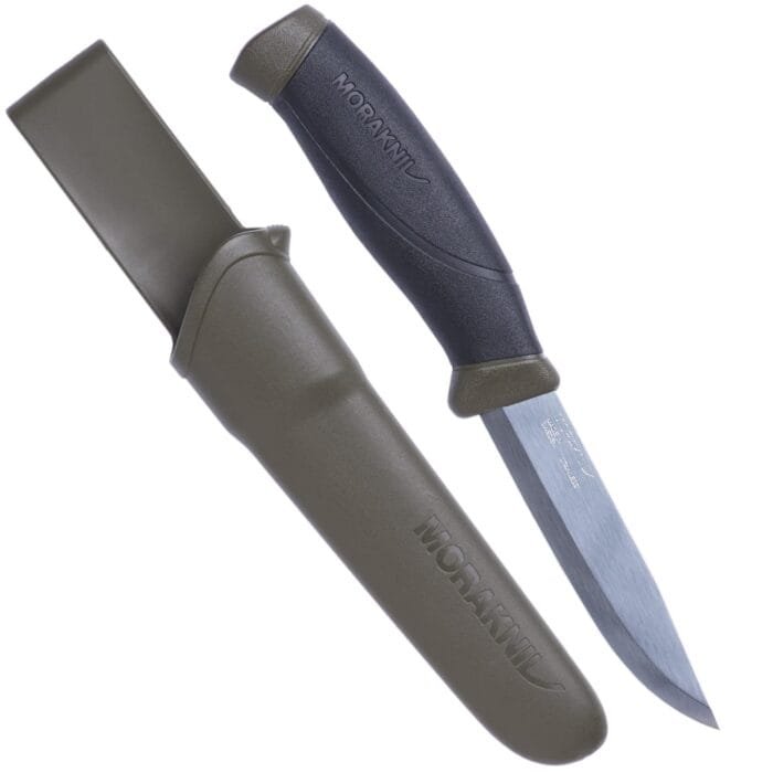 Morakniv Companion Fixed Blade Outdoor Knife with Stainless Steel Blade, 4.1-Inch, Military Green