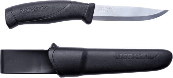 Morakniv Companion Stainless Steel Fixed-Blade Knife with Sheath, 4.1 Inch,Black