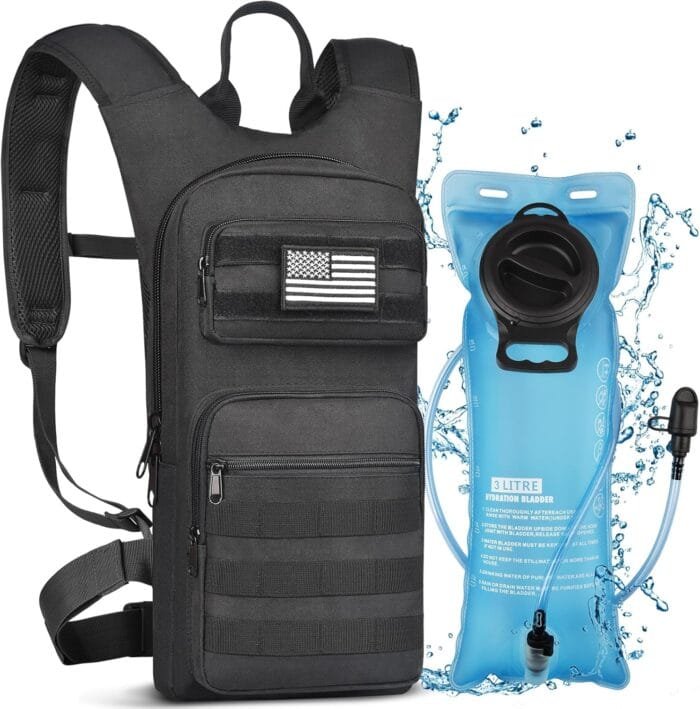 NOOLA Hydration Backpack with 3L TPU Water Bladder, Tactical Molle Water Backpack for Men Women, Hydration Pack for Hiking, Biking, Running and Climbing