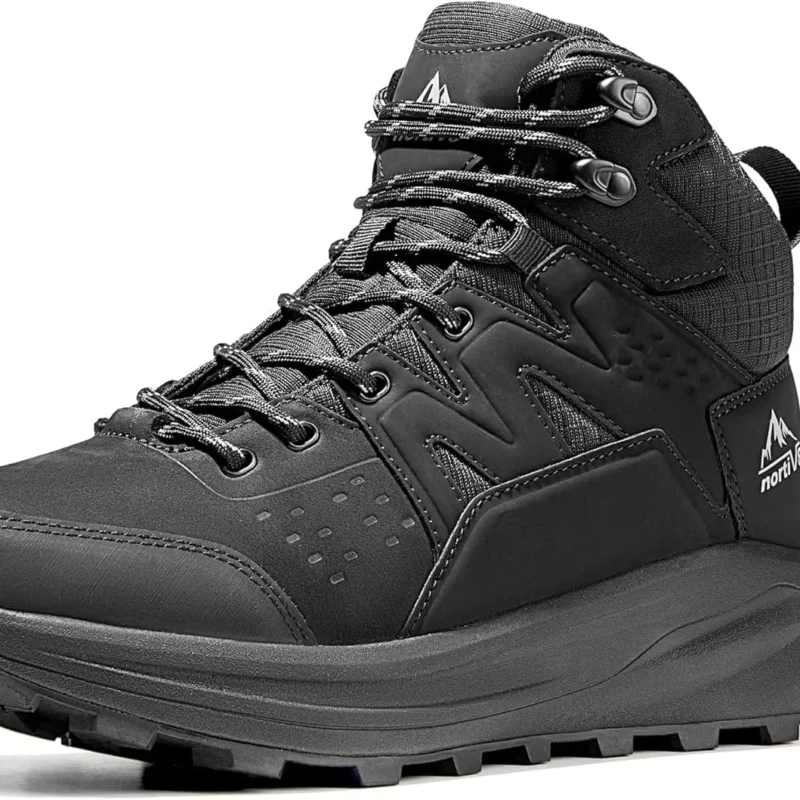NORTIV 8 Men's Hiking Boots Waterproof Lightweight Mountaineering Outdoor Leather Boots